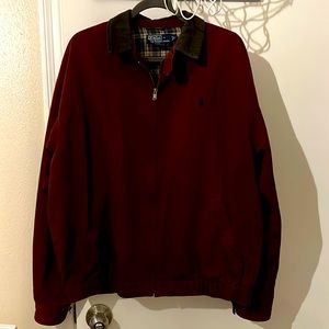 Vintage 90s Polo by Ralph Lauren Maroon Bomber Zip Up